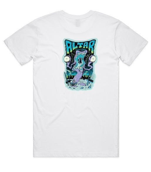 Altar Skate Shop Monster Tee White Artwork By Jack Hamilton