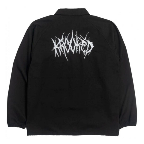 Krooked Skateboards Jacket Necro Skript Black/White