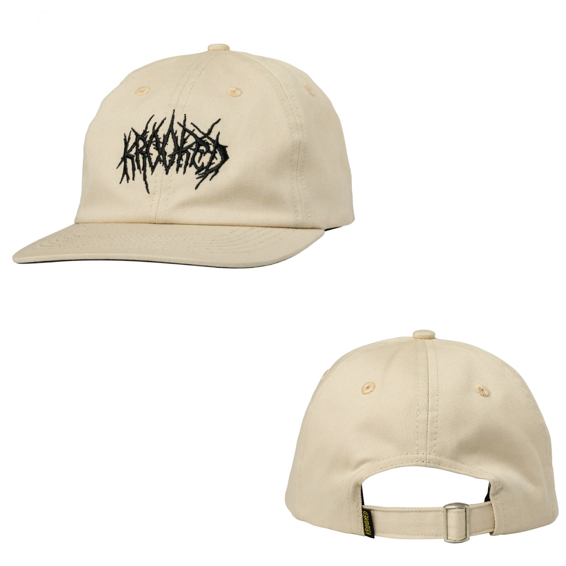 Krooked Skateboards Cap Necro Skript Off White/Black O/S