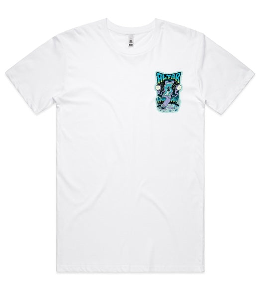 Altar Skate Shop Monster Tee White Artwork By Jack Hamilton